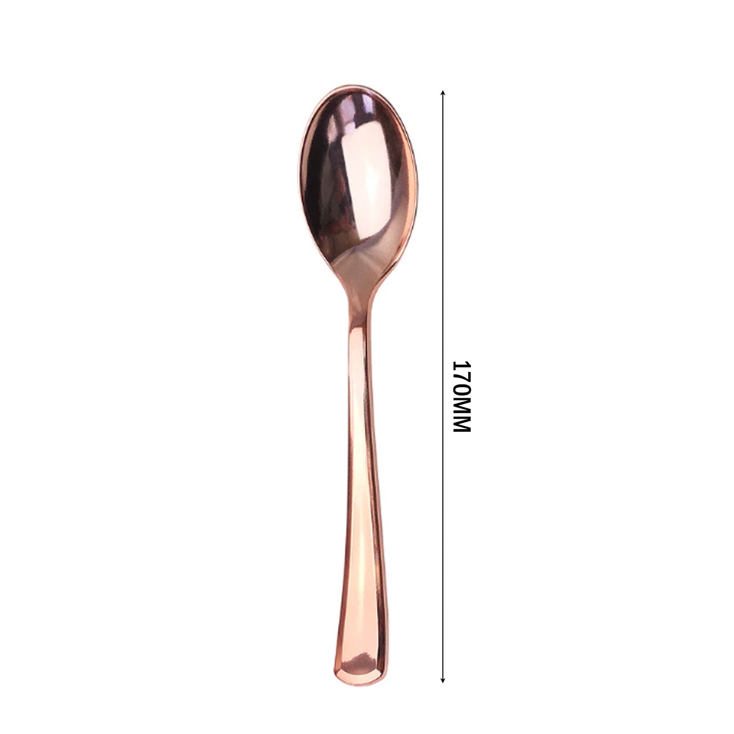 12 x Reusable Metallic Rosegold Plastic Spoons