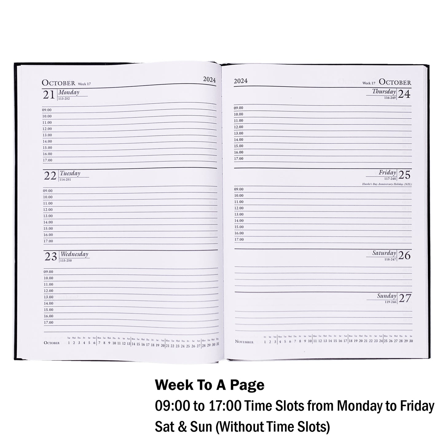 2024 2025 Financial Year Diary A6 Week To View Black