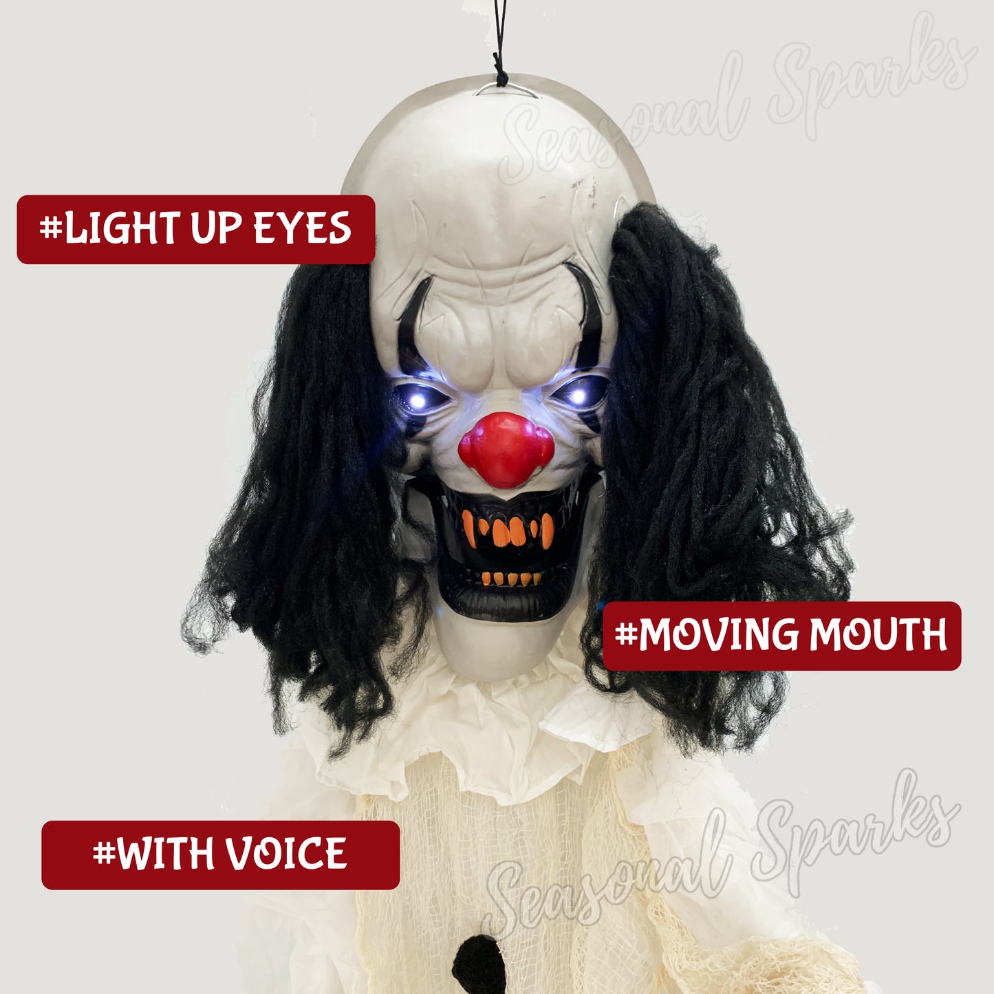 Jumbo Light Up & Talking Haunted Clown -1.8M-