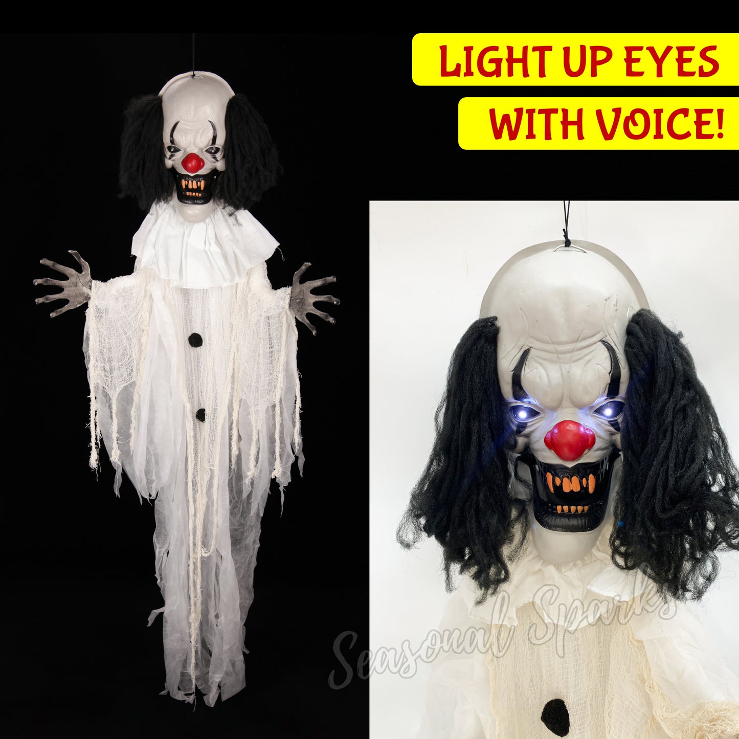 Jumbo Light Up & Talking Haunted Clown -1.8M-