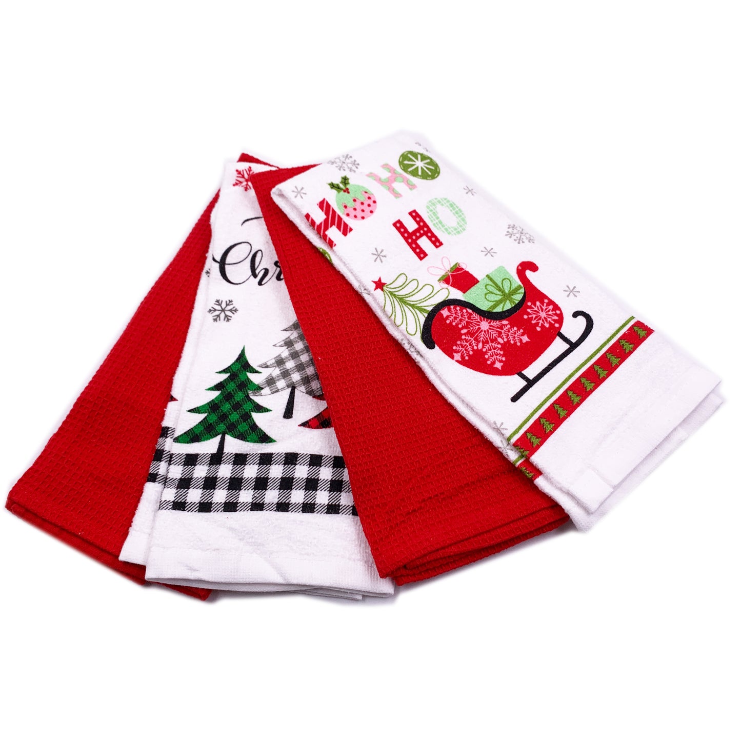 4pk Cotton Christmas Tea Towels