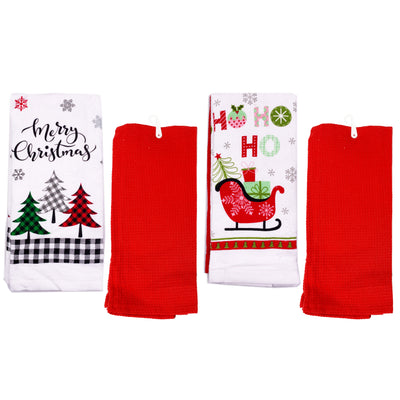 4pk Cotton Christmas Tea Towels