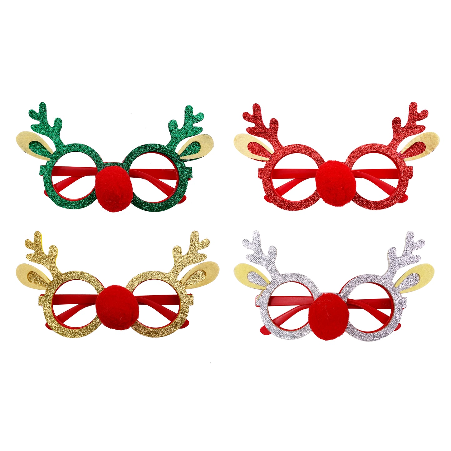 Christmas Reindeer Glasses -Glitter-