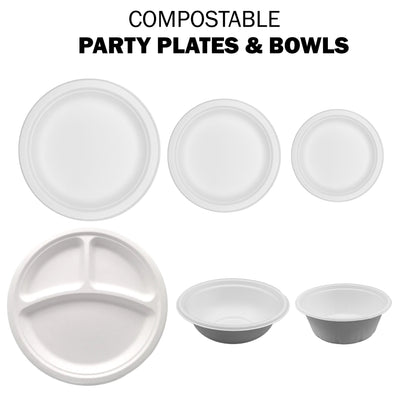 White Paper Plates & Bowls