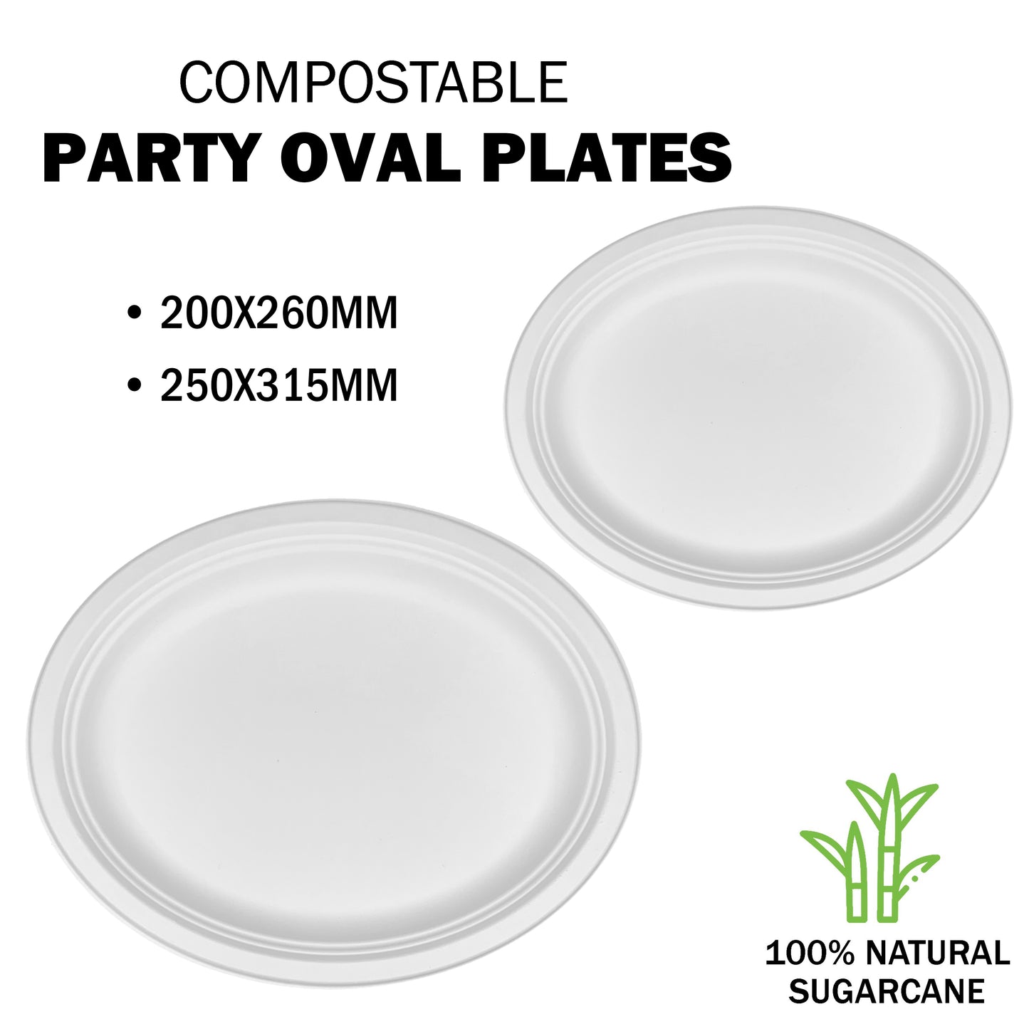 White Paper Oval Plates