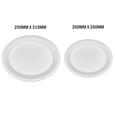 White Paper Oval Plates