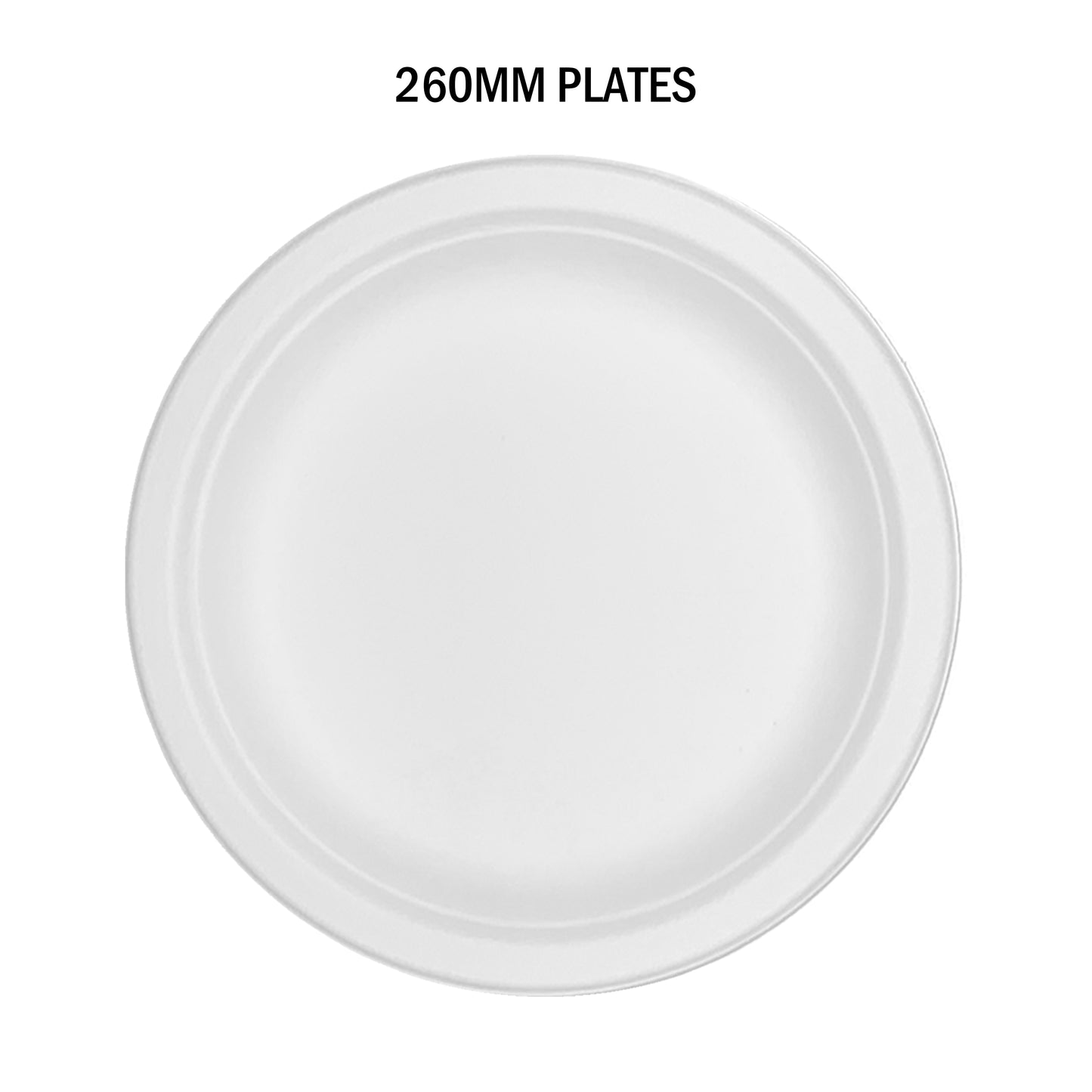 50pcs 260mm White Paper Plates