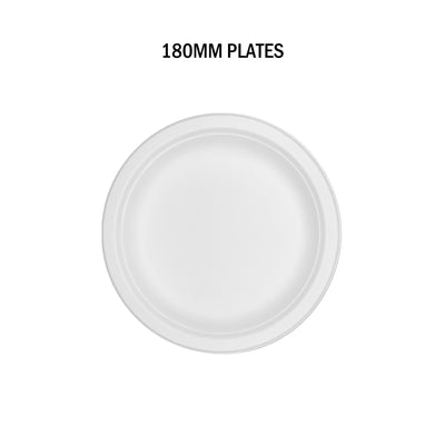 50pcs 180mm White Paper Plates