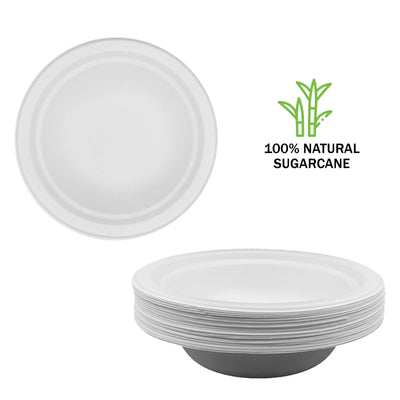 96pcs 175mm White Paper Bowls