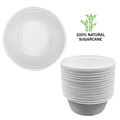 60pcs 280ml White Paper Bowls