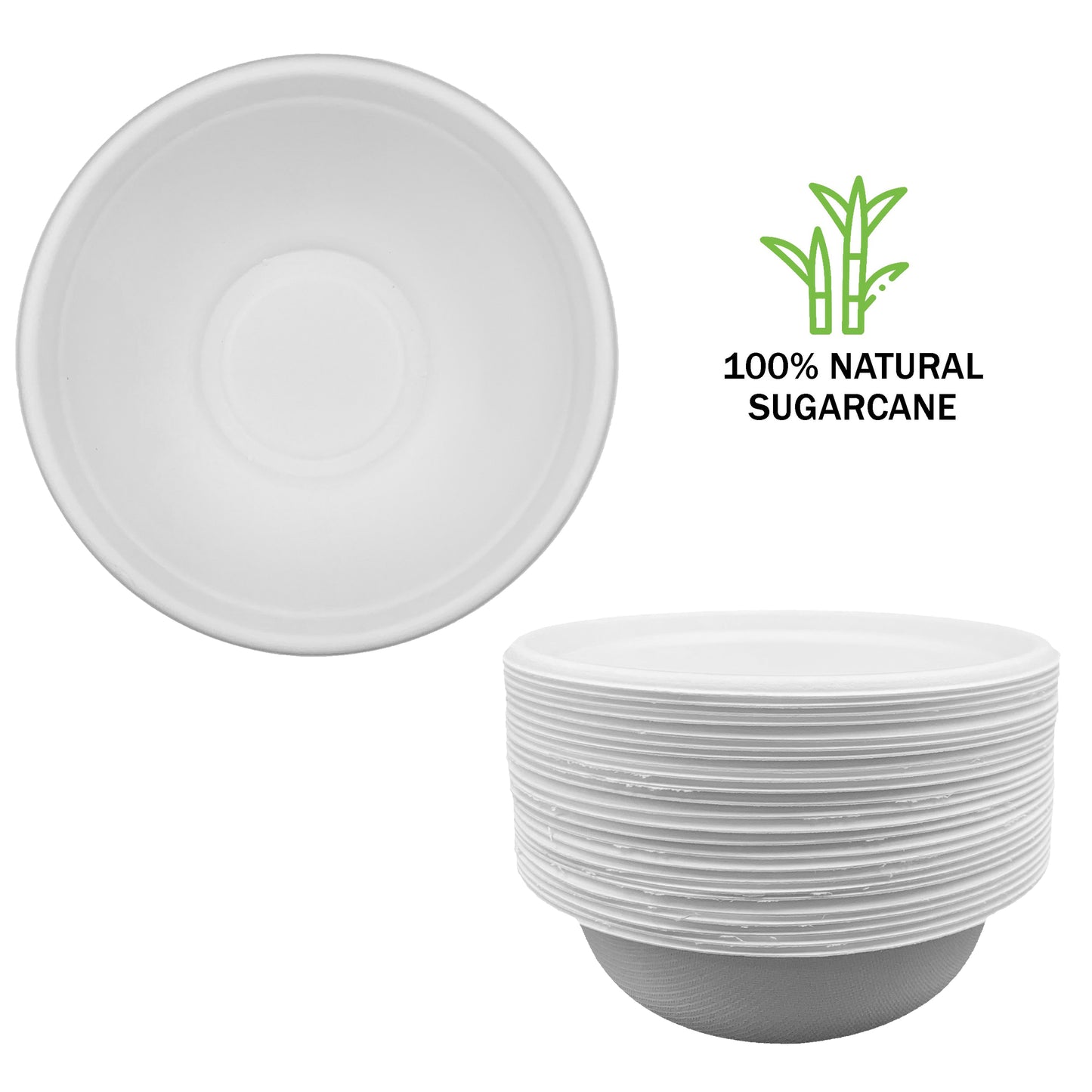 50pcs 500ml White Paper Bowls