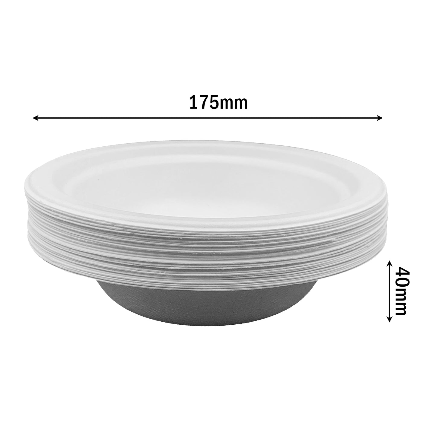 96pcs 175mm White Paper Bowls