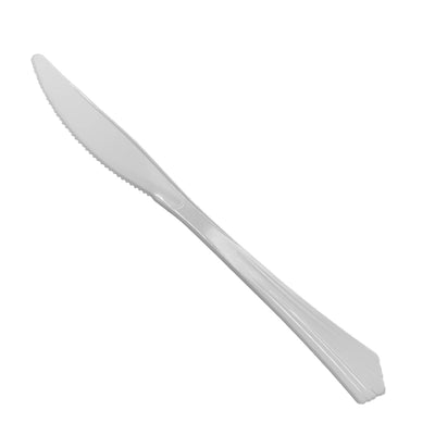 40 X Reusable White Plastic Knives Clam-Edge