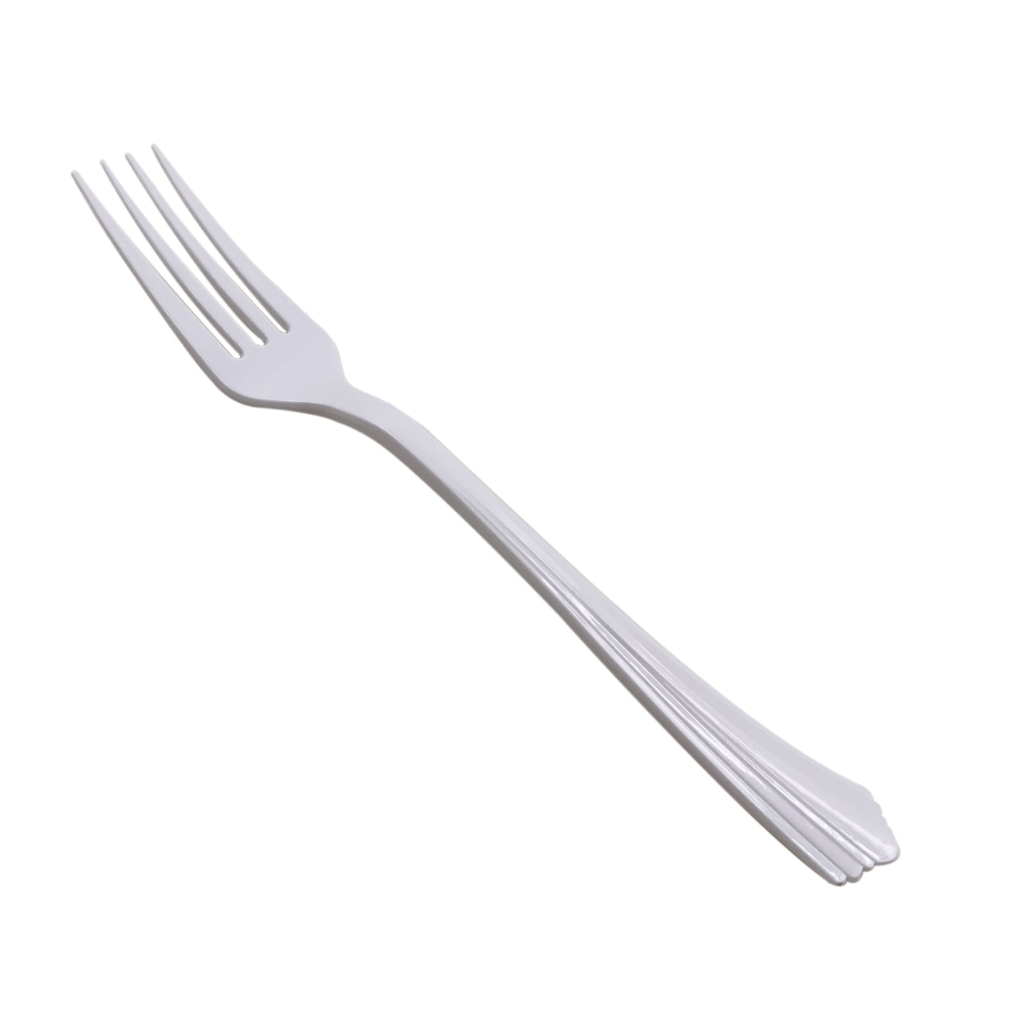 40 X Reusable White Plastic Forks Clam-Edge