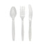 60 x Reusable White Plastic Cutlery Set