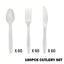 Reusable White Plastic Cutlery Value Pack