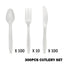 Reusable White Plastic Cutlery Value Pack