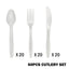 Reusable White Plastic Cutlery Value Pack