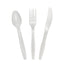 60 x Reusable White Plastic Cutlery Set