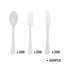 Reusable White Clam-Edge Plastic Cutlery Set