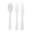 Reusable White Clam-Edge Plastic Cutlery Set