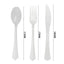 Reusable White Clam-Edge Plastic Cutlery Set