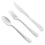 Reusable White Clam-Edge Plastic Cutlery Set