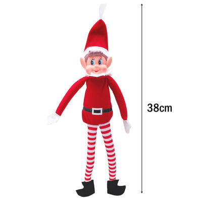 Bendable Naughty Plush Red Elf Behavin' Badly Christmas Decoration