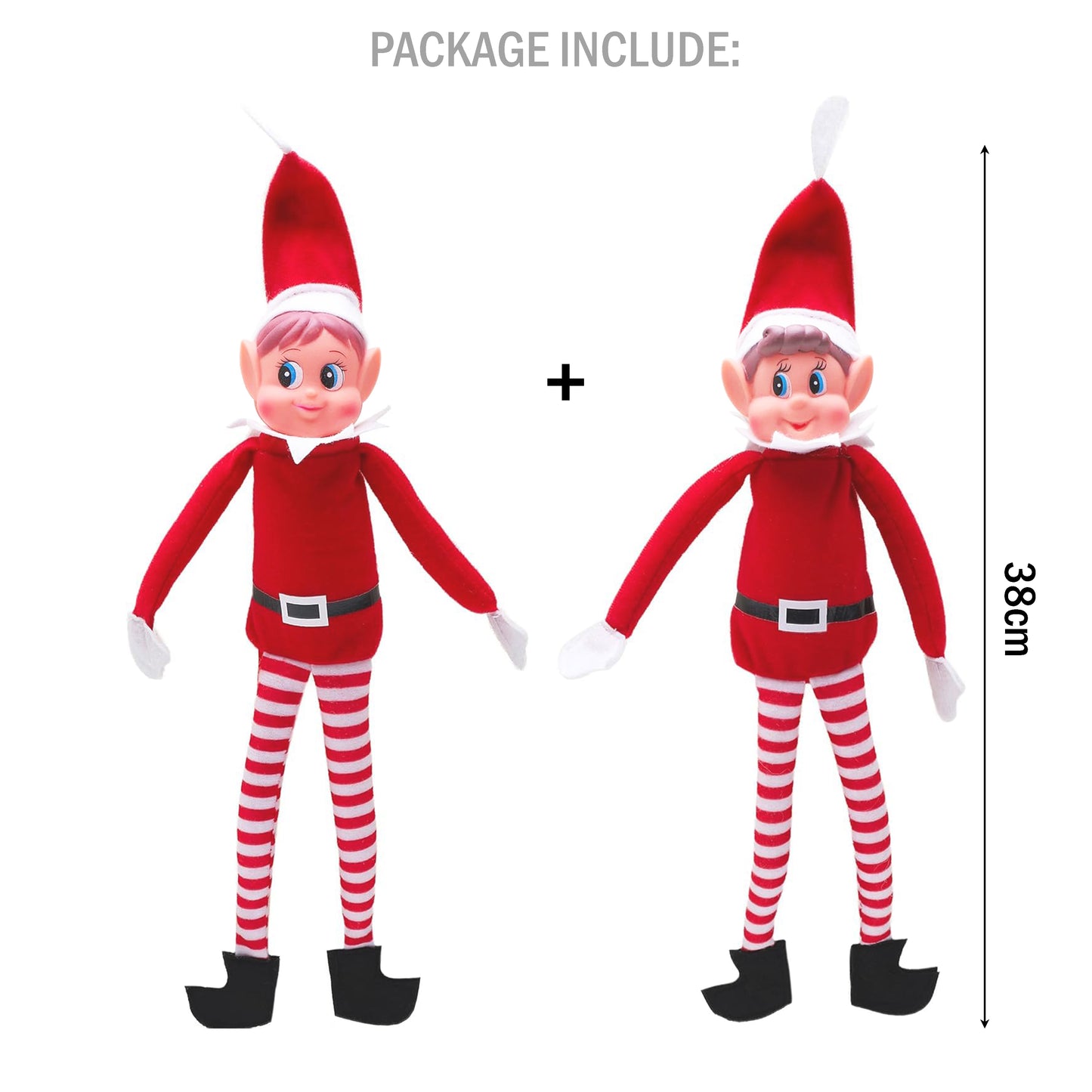 2pack Naughty Plush Red Elf Behavin' Badly Christmas Decoration