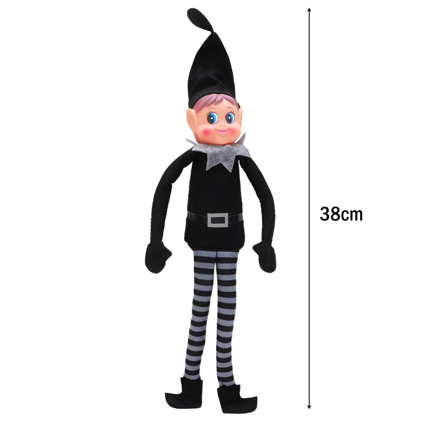 Bendable Naughty Plush Black Elf Behavin' Badly Christmas Decoration