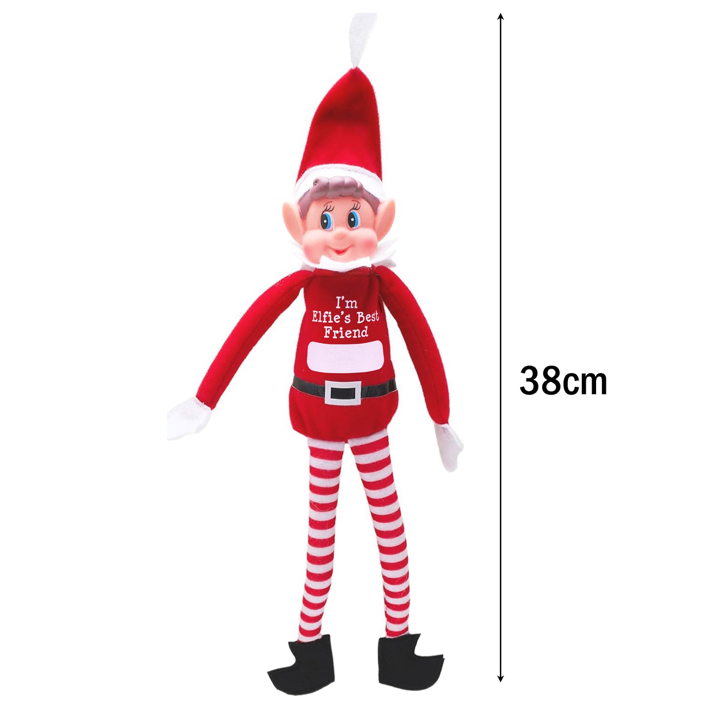 2pack Personalise Naughty Plush Red Elf Behavin' Badly Christmas Decoration