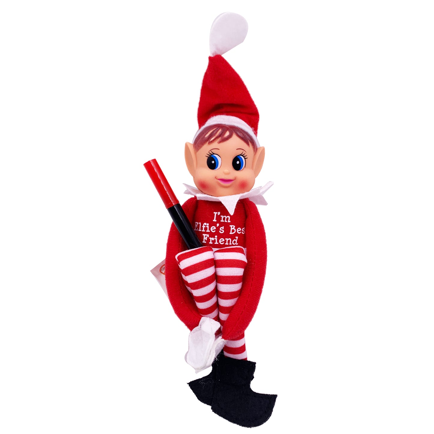 2pack Personalise Naughty Plush Red Elf Behavin' Badly Christmas Decoration