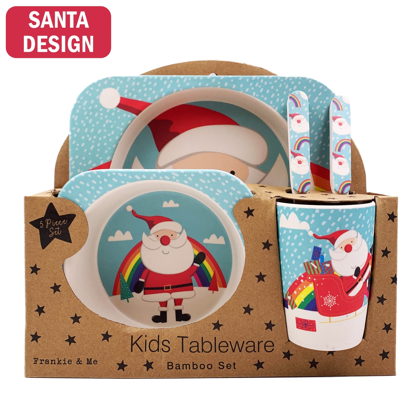 Christmas Kids Tableware Santa Bowl Plate - Pack of 5 -