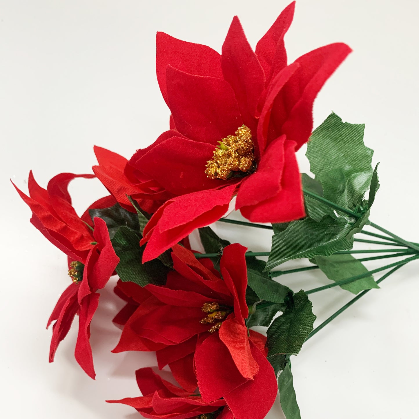 2pk Artificial Poinsettia Flowers Bunch