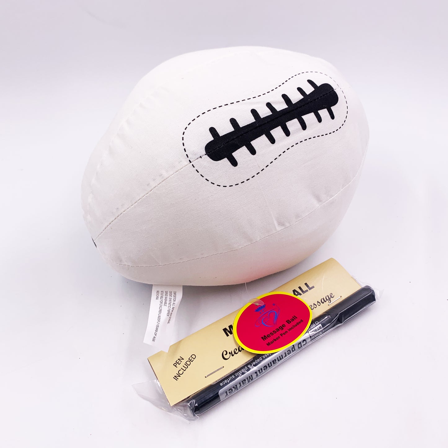 22m Graduation Signature Stuffed Plush Football Toy Blank Fabric Graduate Message Black Pen