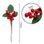 10pcs Christmas Red Holly Berry & Leaf Pick 175mm