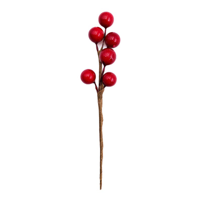 20pcs Christmas Red Holly Berry Pick 115mm