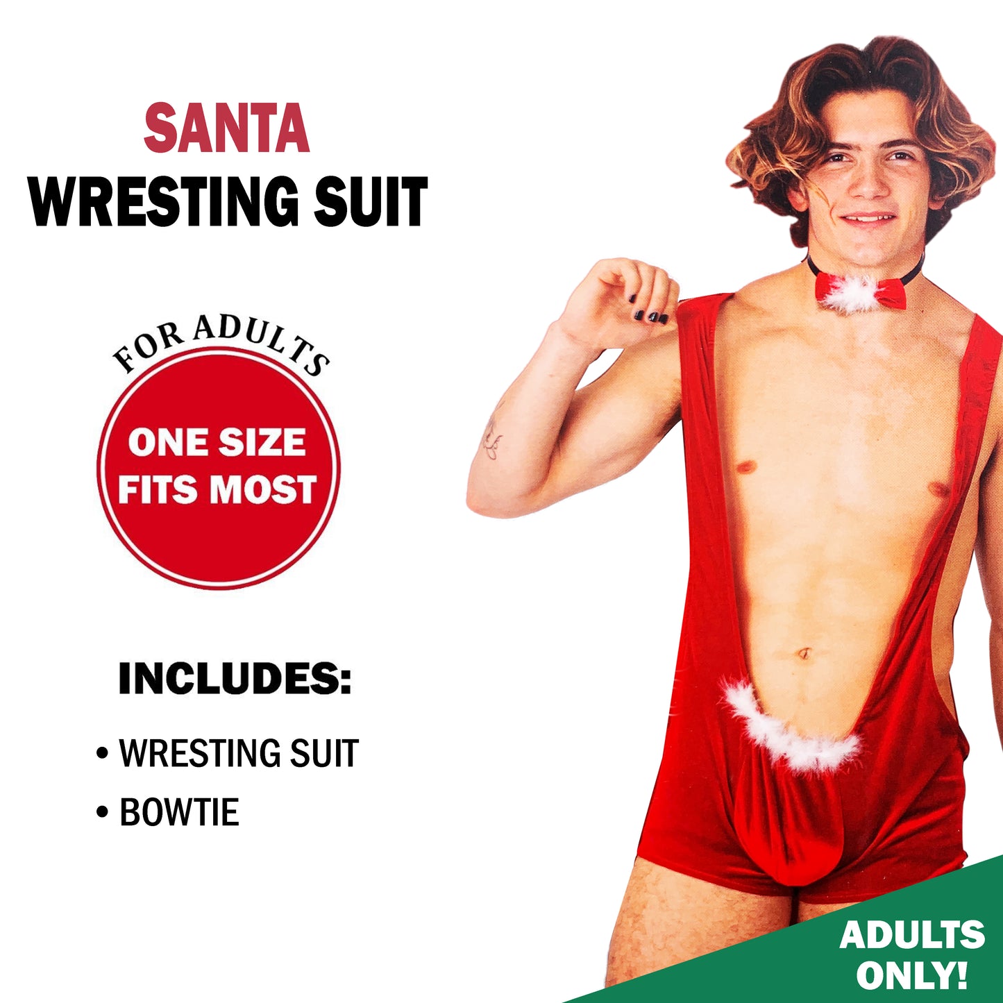 Adult Christmas Santa Mankini Wrestling Suit