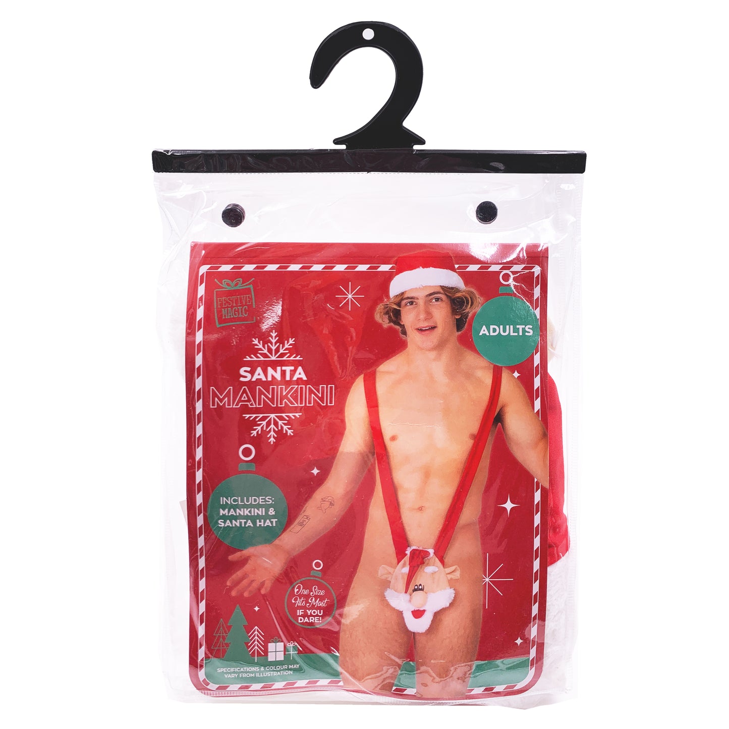 Adult Christmas Santa Mankini & Santa Hat