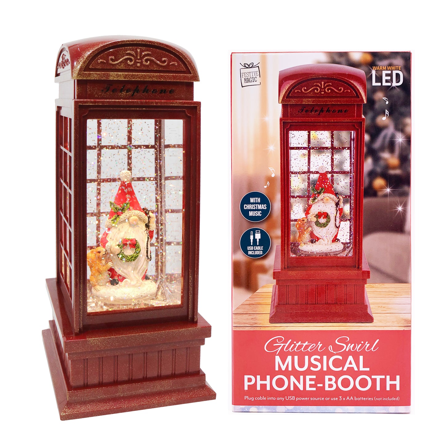 Christmas Light Up Musical Phonebooth - Elf -