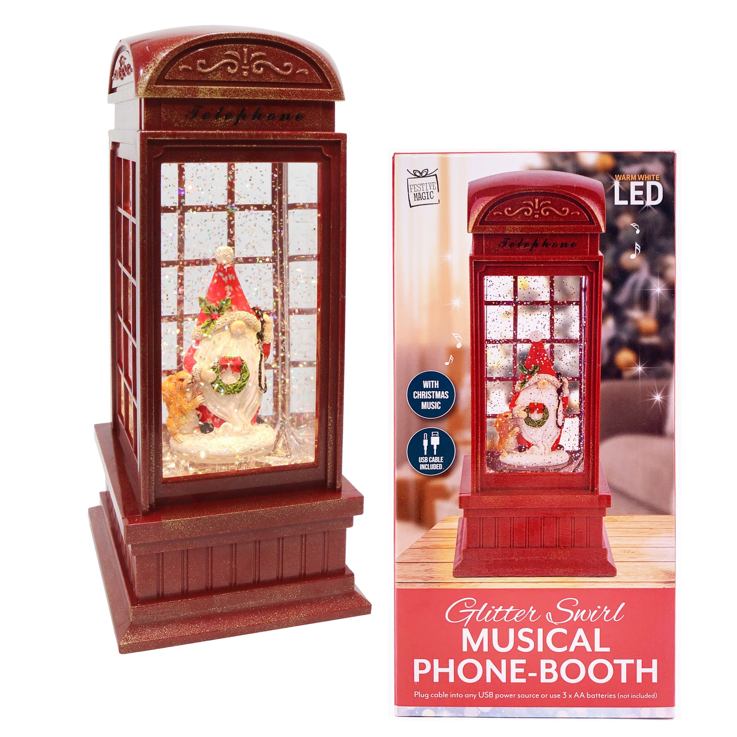 Christmas Light Up Musical Phonebooth - Elf -