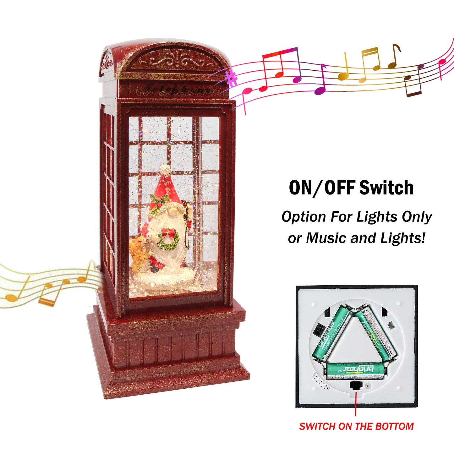 Christmas Light Up Musical Phonebooth - Elf -