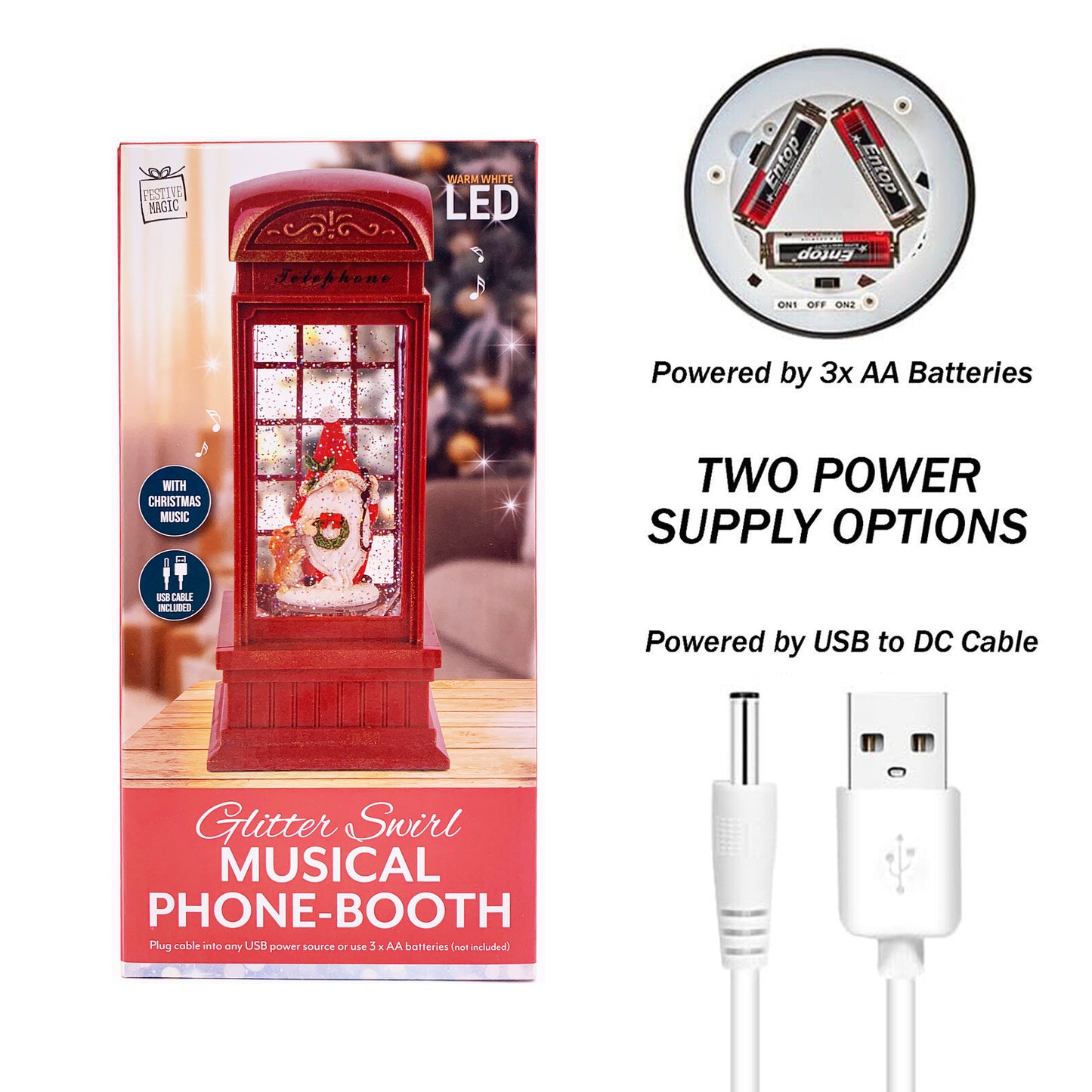 Christmas Light Up Musical Phonebooth - Elf -