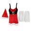 Women Summer Christmas Elf Costume Dress Set - Red-