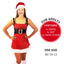 Women Summer Christmas Elf Costume Dress Set - Red-