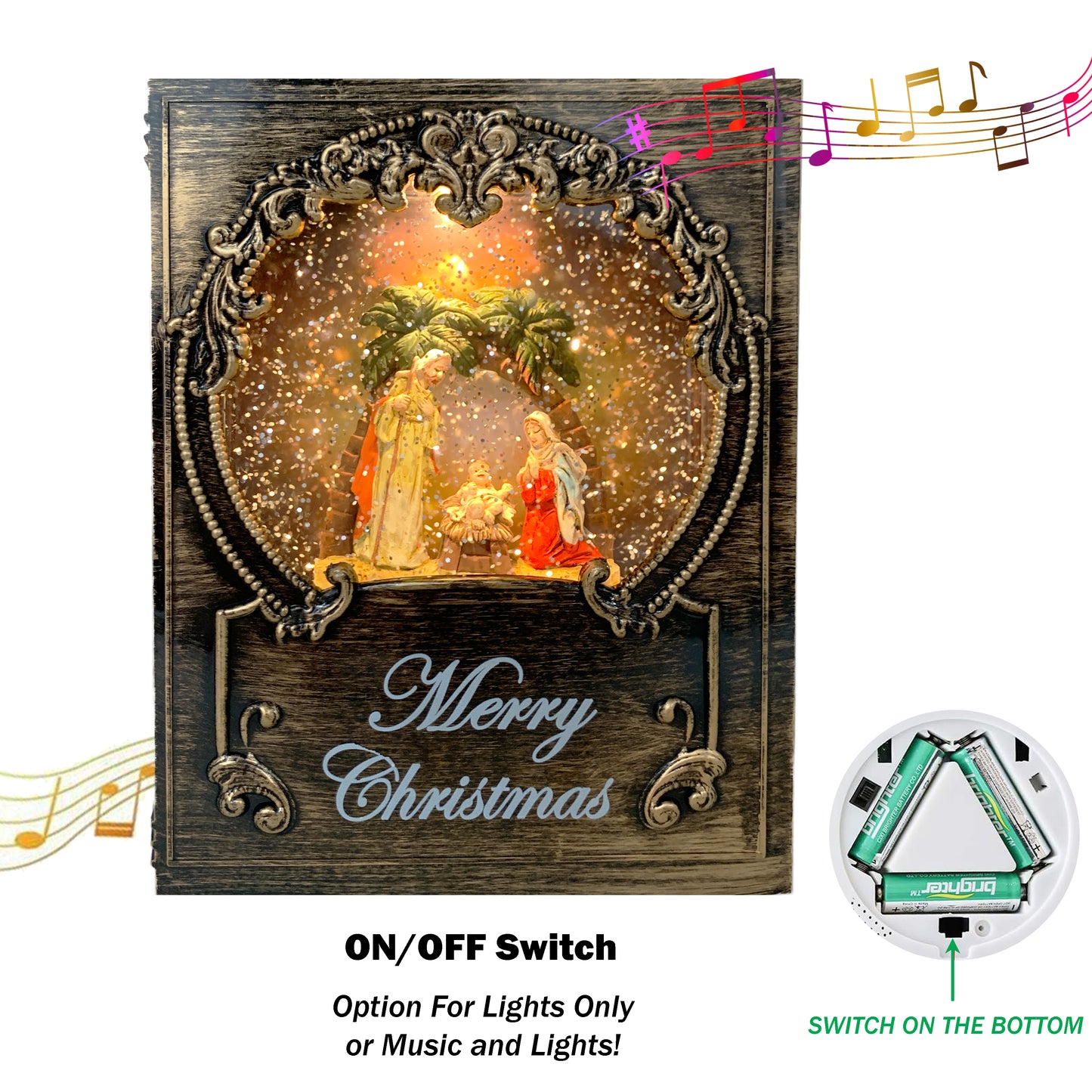 Christmas Light Up Musical Nativity Book