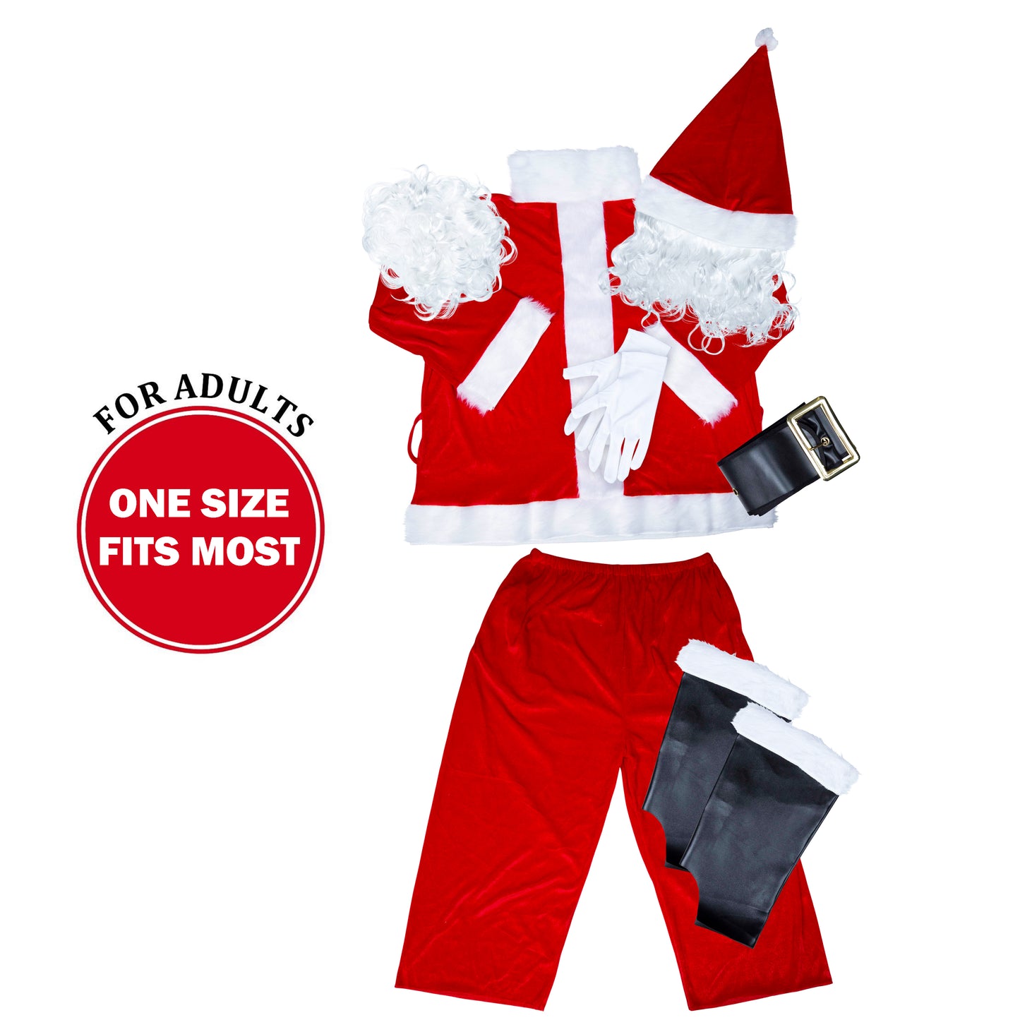 7pcs Deluxe Santa Claus Costume Set