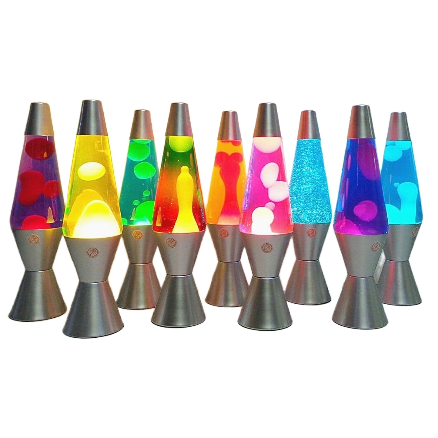 37cm Large Lava Lamps - Rainbow & White