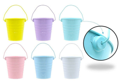 6PACK Metal Buckets with Handle -10.5cm-