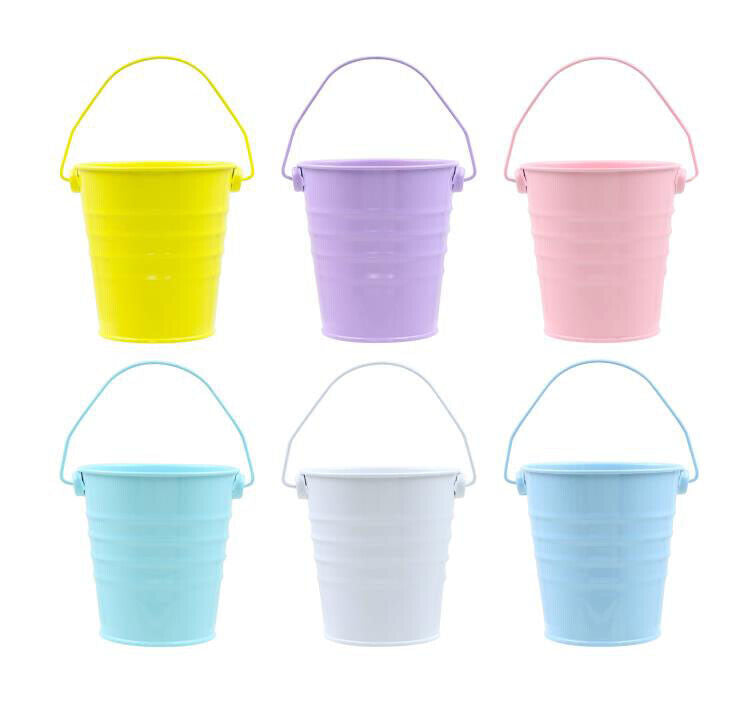 6PACK Metal Buckets with Handle -10.5cm-